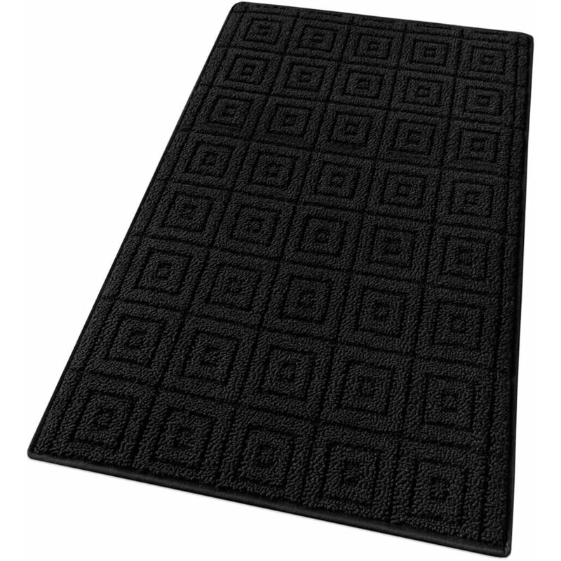 foto del prodotto emmevi mv s.p.a. tappeto cucina 3d nero 100 made in italy antiscivolo tinta unita lavabile morbido assorbente in varie misure 57x190 cm