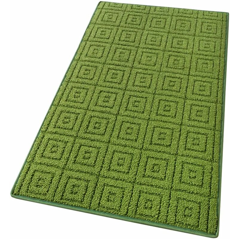 foto del prodotto emmevi mv s.p.a. tappeto cucina 3d verde 100 made in italy antiscivolo tinta unita lavabile morbido assorbente in varie misure 50x80 cm