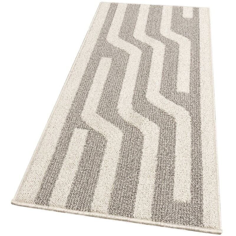 foto del prodotto emmevi mv s.p.a. tappeto cucina a righe 3d morbido bordato passatoia ingresso assorbente antiscivolo beige 50x80 cm