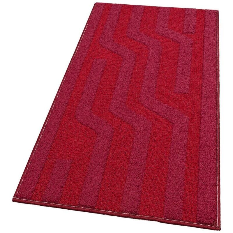 foto del prodotto emmevi mv s.p.a. tappeto cucina a righe 3d morbido bordato passatoia ingresso assorbente antiscivolo bordeaux 57x115 cm
