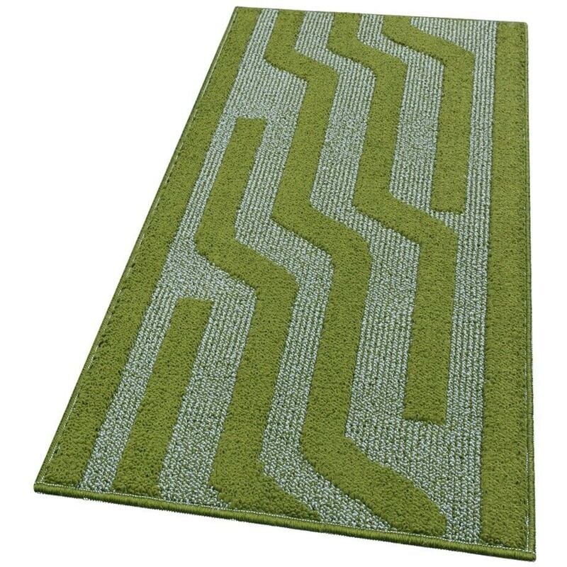foto del prodotto emmevi mv s.p.a. - tappeto cucina a righe 3d morbido bordato passatoia ingresso assorbente antiscivolo verde - 50x80 cm