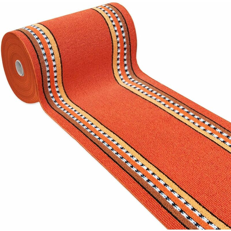 foto del prodotto emmevi mv s.p.a. tappeto cucina arancione antiscivolo 100 made in italy passatoia corsia bordata ingresso lavabile in varie misure 57x40 cm
