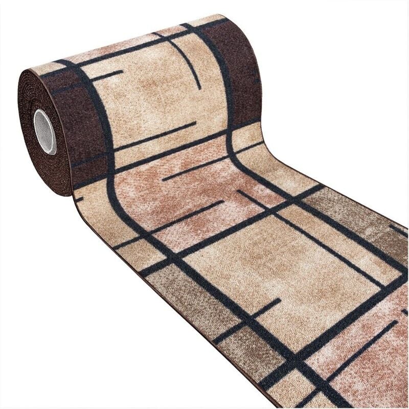 foto del prodotto emmevi mv s.p.a. - tappeto cucina bordato antiscivolo moderno passatoia colori accesi marmorizzato marrone - 57x140 cm