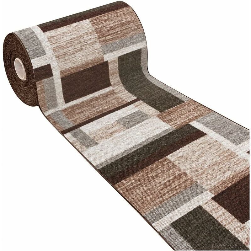 foto del prodotto emmevi mv s.p.a. - tappeto cucina bordato passatoia antiscivolo lavabile 100 made in italy marrone - 50x80 cm