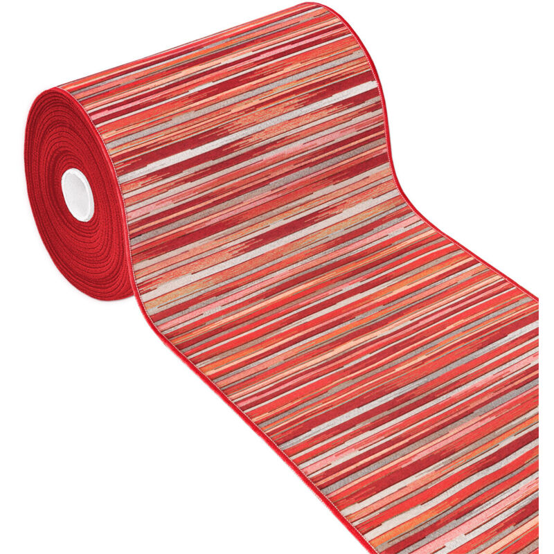 foto del prodotto emmevi mv s.p.a. - tappeto cucina bordato tessitura piatta multiuso bagno camera corridoio stile bamboo 100 made in italy bordeaux - 52x40 cm