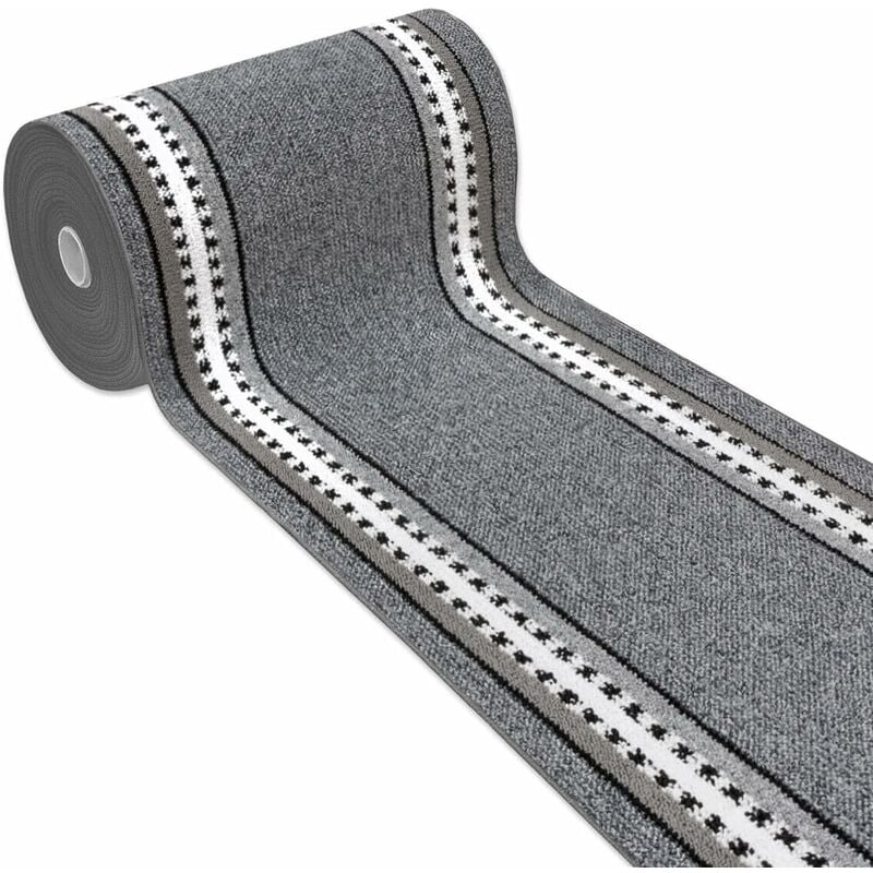 foto del prodotto emmevi mv s.p.a. tappeto cucina grigio antiscivolo 100 made in italy passatoia corsia bordata ingresso lavabile in varie misure 50x110 cm