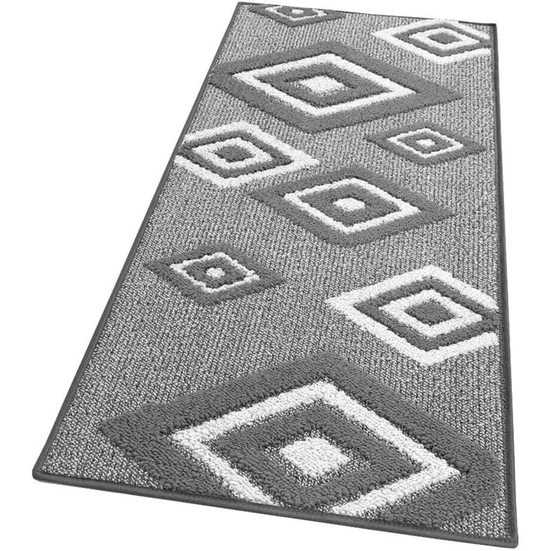 foto del prodotto emmevi mv s.p.a. tappeto cucina rombi tridimensionali 3d assorbente morbido moderno antiscivolo grigio 57x180 cm