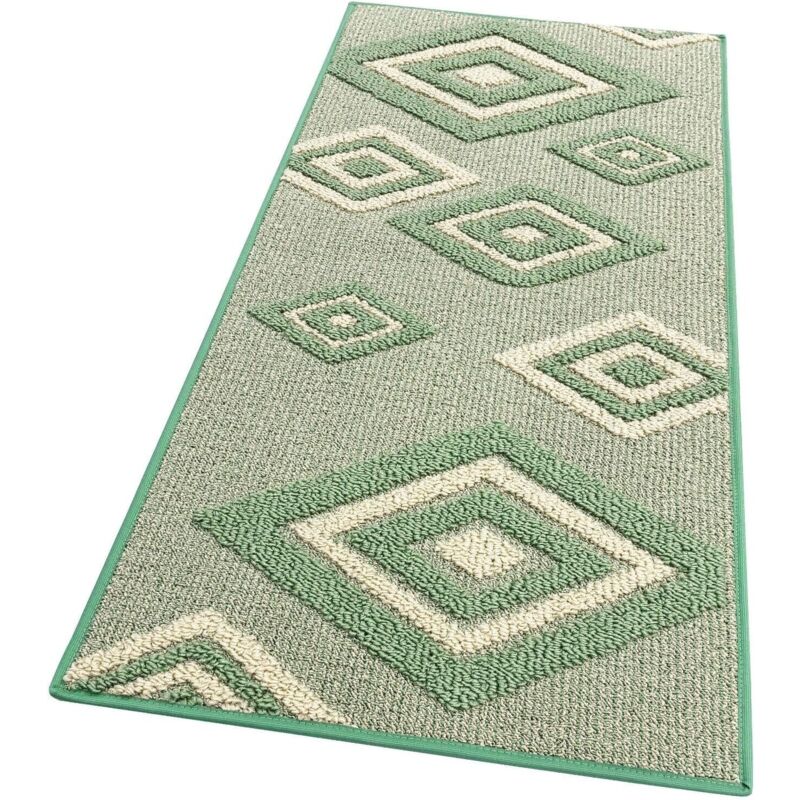 foto del prodotto emmevi mv s.p.a. tappeto cucina rombi tridimensionali 3d assorbente morbido moderno antiscivolo verde 50x90 cm