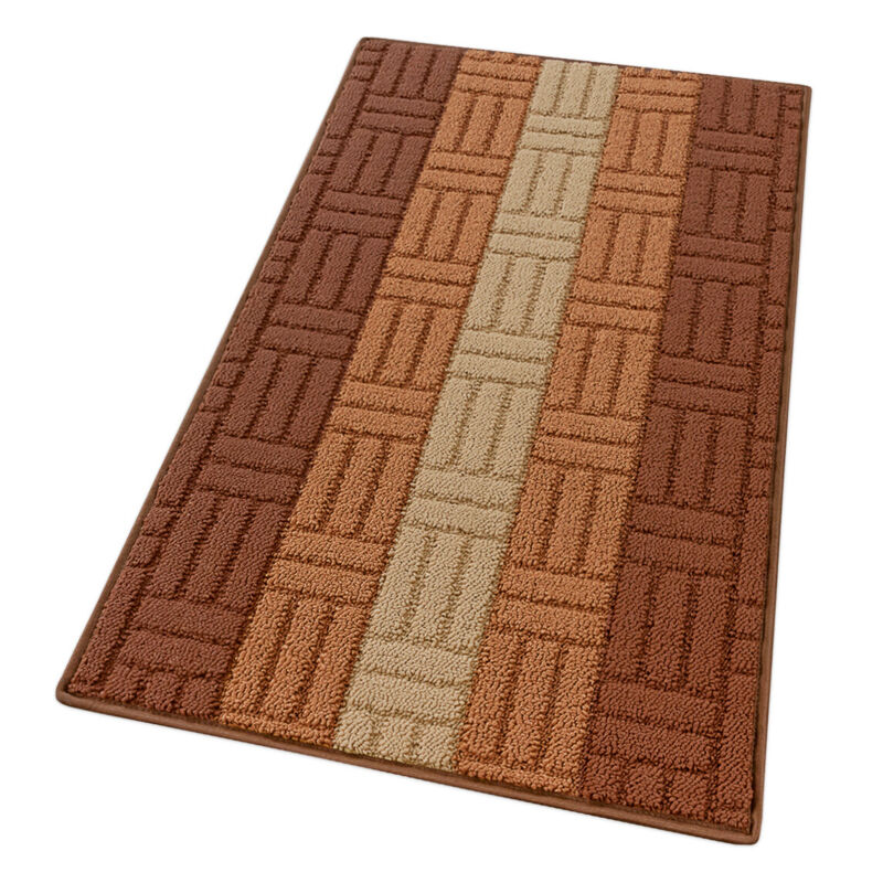 foto del prodotto emmevi mv s.p.a. tappeto cucina tessitura 3d marrone 100 made in italy bordato assorbente antiscivolo in varie misure 50x100 cm