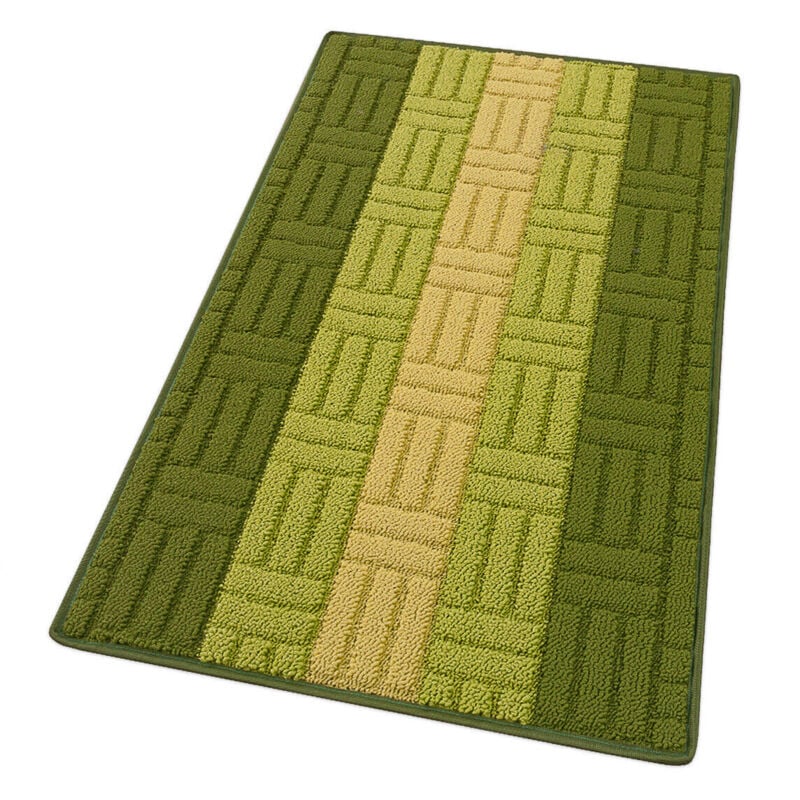 foto del prodotto emmevi mv s.p.a. tappeto cucina tessitura 3d verde 100 made in italy bordato assorbente antiscivolo in varie misure 57x145 cm