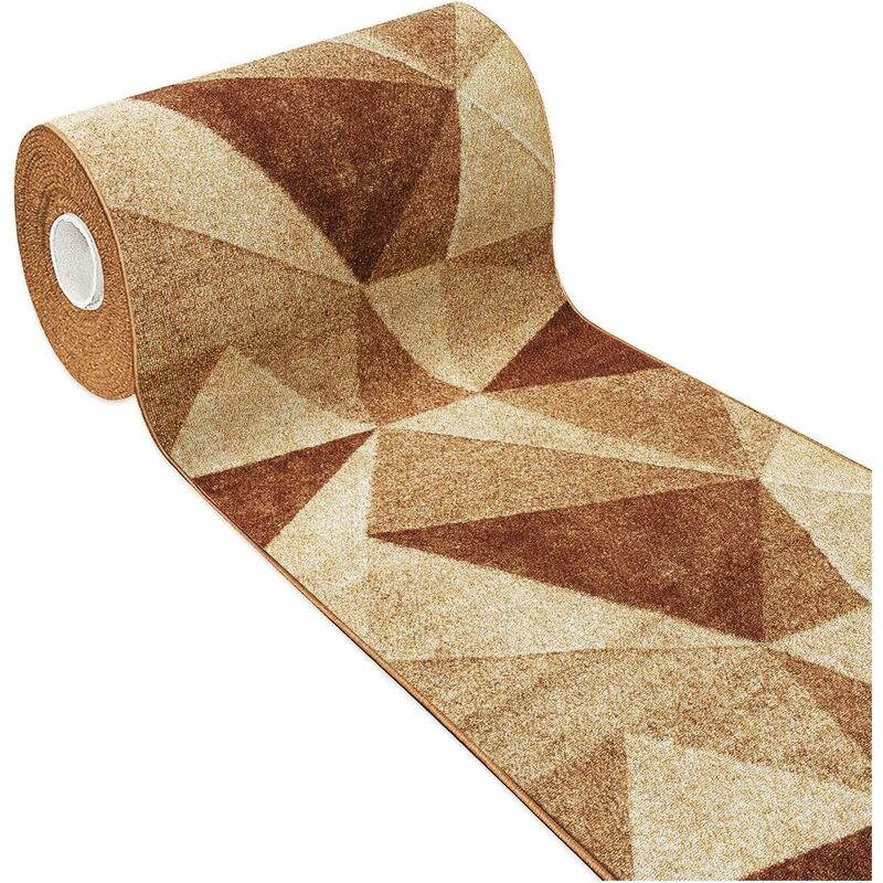 foto del prodotto emmevi mv s.p.a. tappeto cucina tessitura piatta effetto 3d antiscivolo corridoio bagno 100 made in italy marrone 50x115 cm