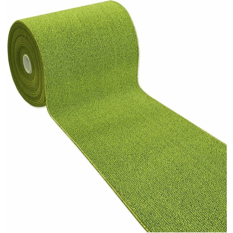 foto del prodotto emmevi mv s.p.a. - tappeto cucina tessitura piatta tinta unita antiscivolo multiuso corsia corridoio bagno 100 made in italy verde - 57x270 cm