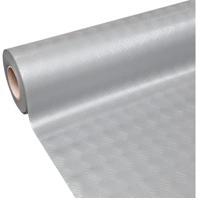 foto del prodotto emmevi mv s.p.a. tappeto gomma copri pavimento effetto lamiera zerbino antiscivolo isolante robusto grigio 140x200 cm