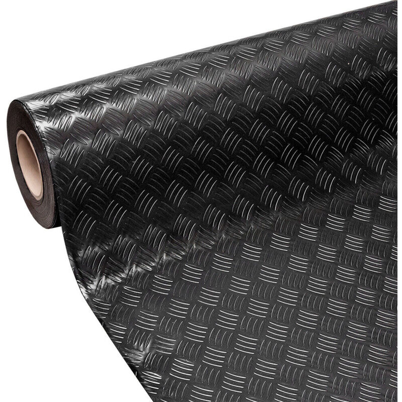 foto del prodotto emmevi mv s.p.a. tappeto gomma copri pavimento effetto lamiera zerbino antiscivolo isolante robusto nero 140x180 cm