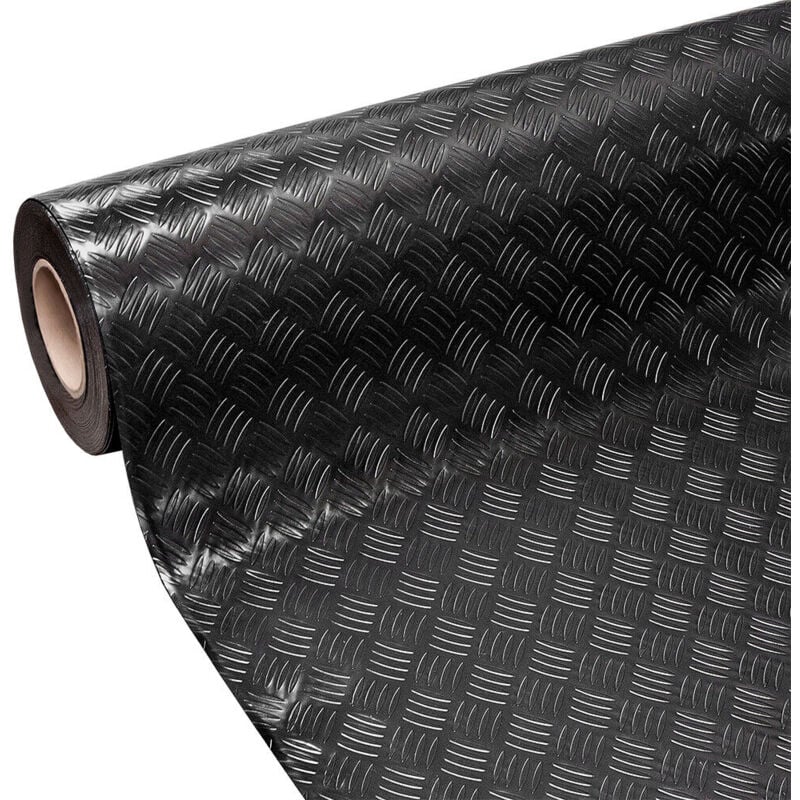 foto del prodotto emmevi mv s.p.a. tappeto gomma copri pavimento effetto lamiera zerbino antiscivolo isolante robusto nero 140x80 cm
