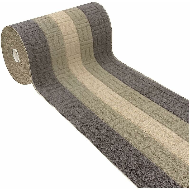foto del prodotto emmevi mv s.p.a. tappeto passatoia antiscivolo al metro su misura tessitura 3d bordato beige