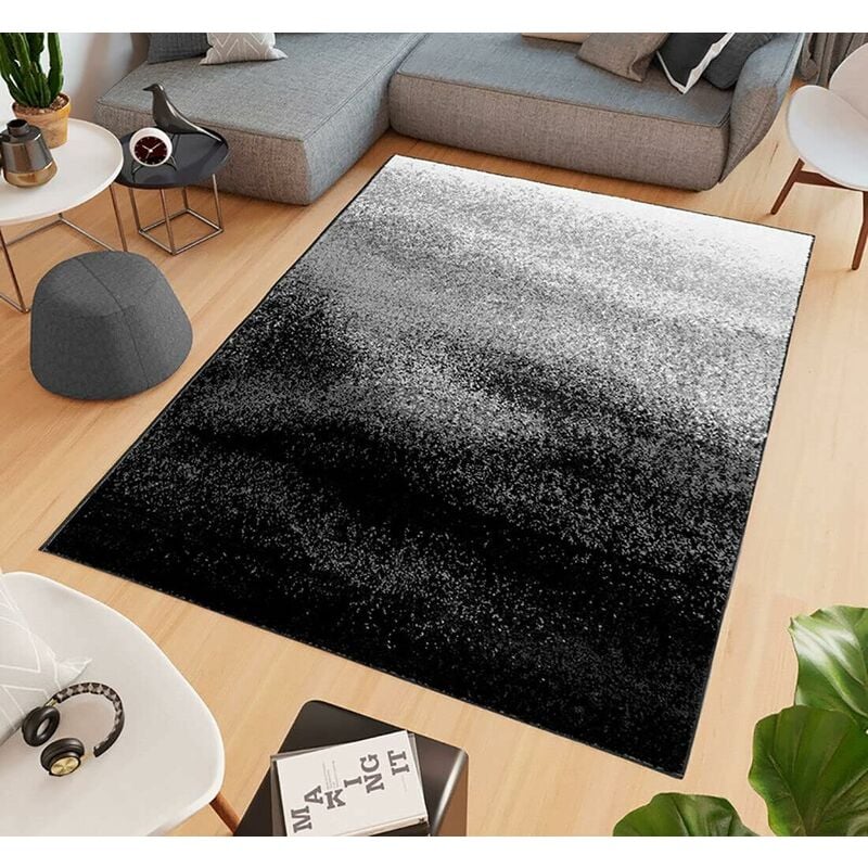foto del prodotto emmevi mv s.p.a. tappeto salotto bagno effetto sfumato arredo camera scendiletto pelo corto nero 60x120 cm