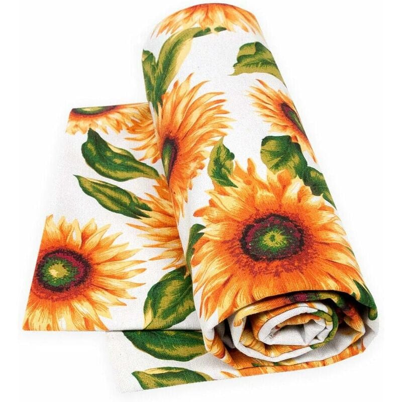 foto del prodotto emmevi mv s.p.a. telo arredo copritutto cotone copridivano letto girasoli bianco 270x280 cm