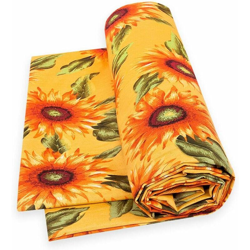 foto del prodotto emmevi mv s.p.a. telo arredo copritutto cotone copridivano letto girasoli giallo 170x280 cm