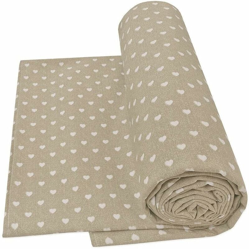 foto del prodotto emmevi mv s.p.a. telo arredo copritutto letto poltrona copridivano cotone cuoricini pois beige 170x280 cm
