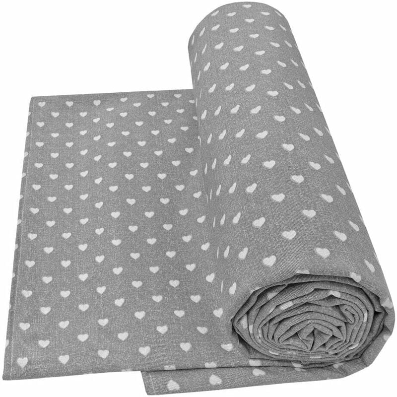 foto del prodotto emmevi mv s.p.a. telo arredo copritutto letto poltrona copridivano cotone cuoricini pois grigio 270x280 cm
