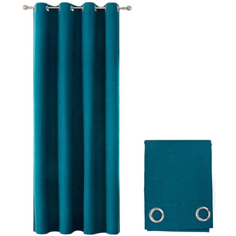 foto del prodotto emmevi mv s.p.a. tenda oscurante 100 porta finestra 1 pannello 140x280 cm isolante termica coprente moderna blu petrolio