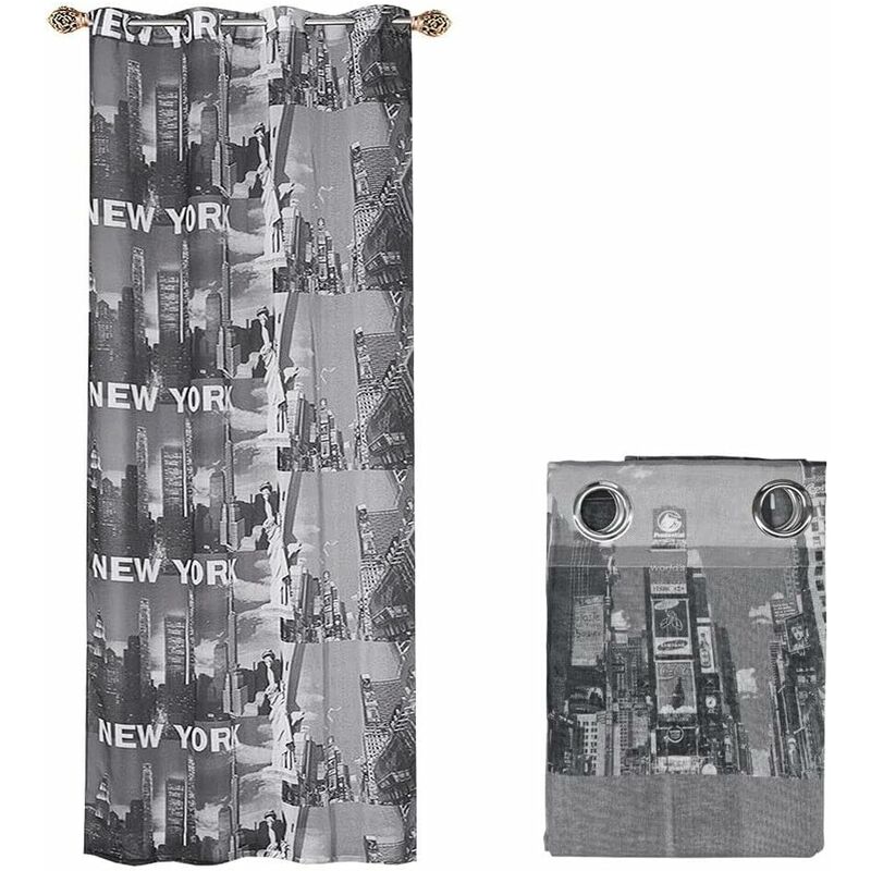 foto del prodotto emmevi mv s.p.a. tenda porta finestra 1 pannello 140x290 cm filtrante moderna occhielli acciaio new york