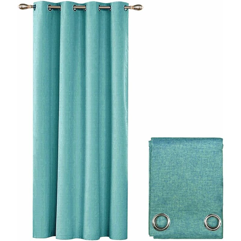 foto del prodotto emmevi mv s.p.a. tenda porta finestra 140x280 cm tessuto intrecciato semitrasparente coprente occhielli acciaio azzurro