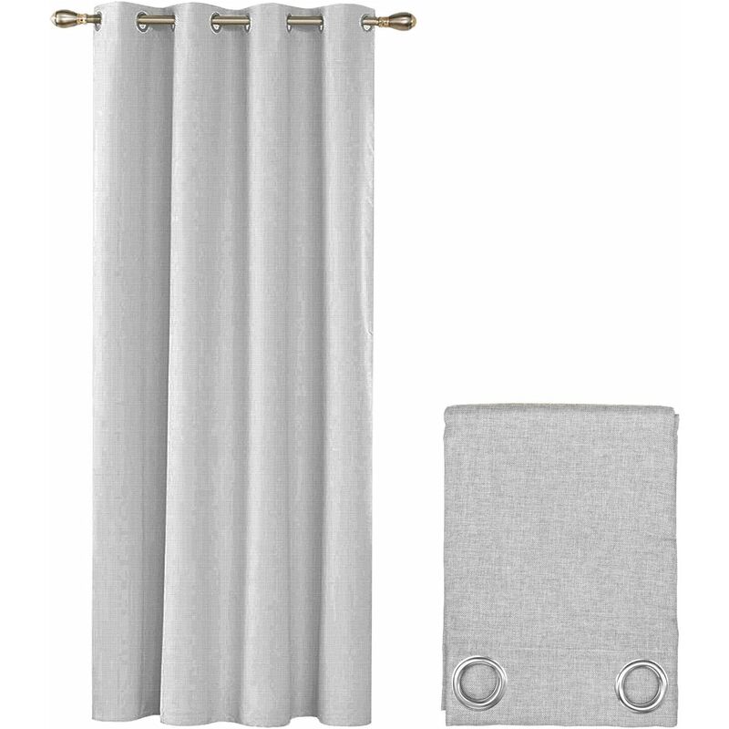 foto del prodotto emmevi mv s.p.a. tenda porta finestra 140x280 cm tessuto intrecciato semitrasparente coprente occhielli acciaio grigio