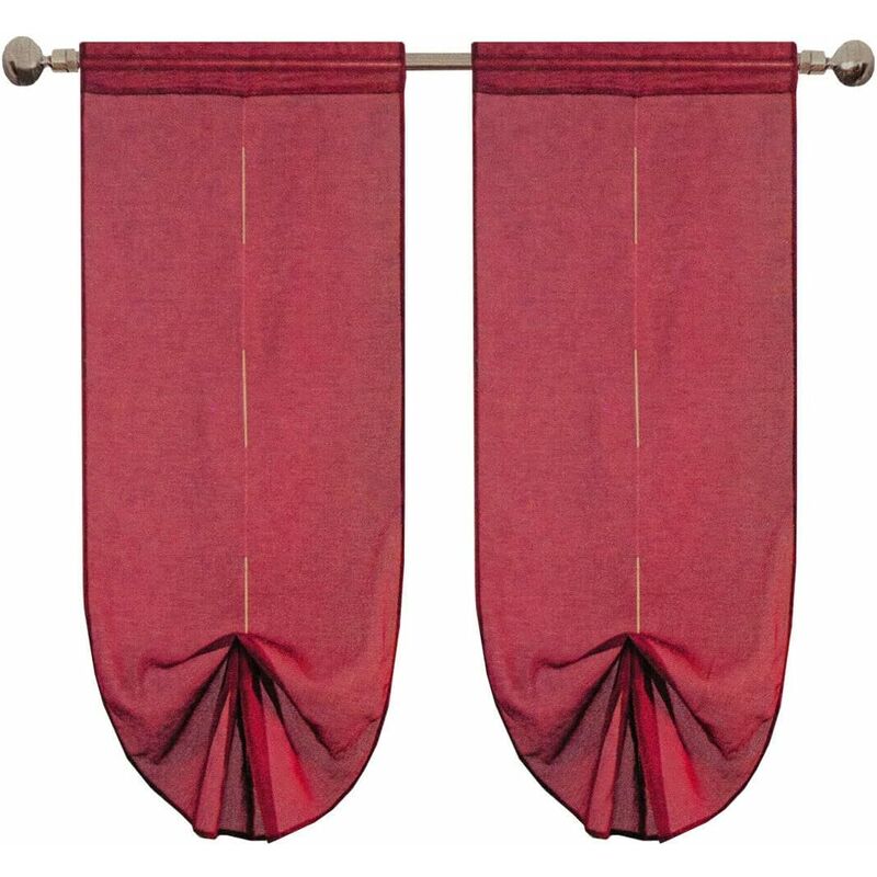 foto del prodotto emmevi mv s.p.a. tende coppia regolabili finestra porta interno tessuto casa pacchetto bordeaux 60x150 cm
