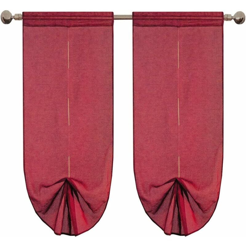 foto del prodotto emmevi mv s.p.a. tende coppia regolabili finestra porta interno tessuto casa pacchetto bordeaux 60x240 cm