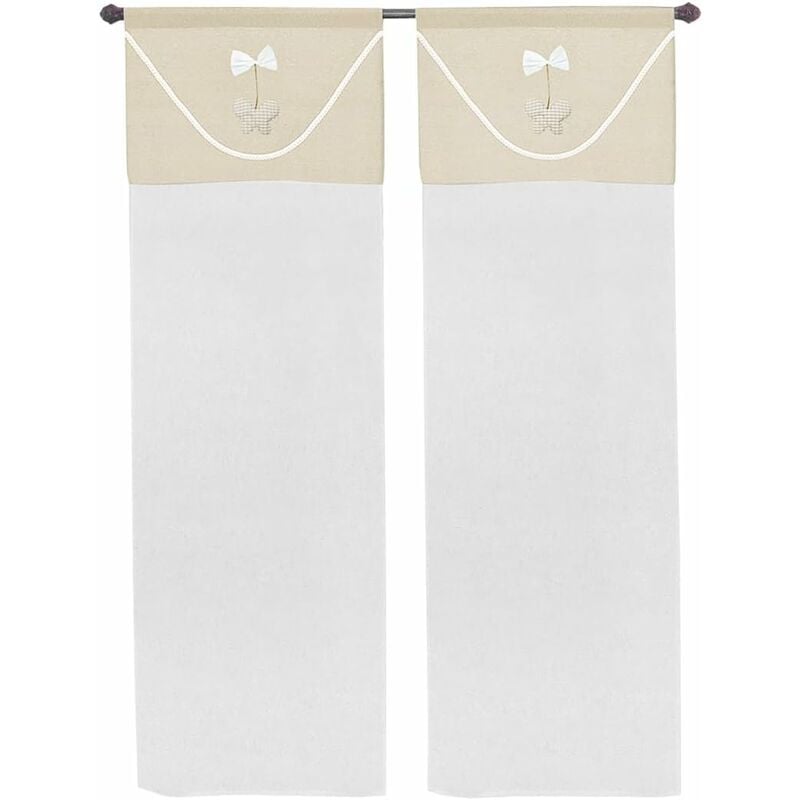 foto del prodotto emmevi mv s.p.a. tende porta finestra coppia 2 pz interno semitrasparente tessuto beige 60x240 cm