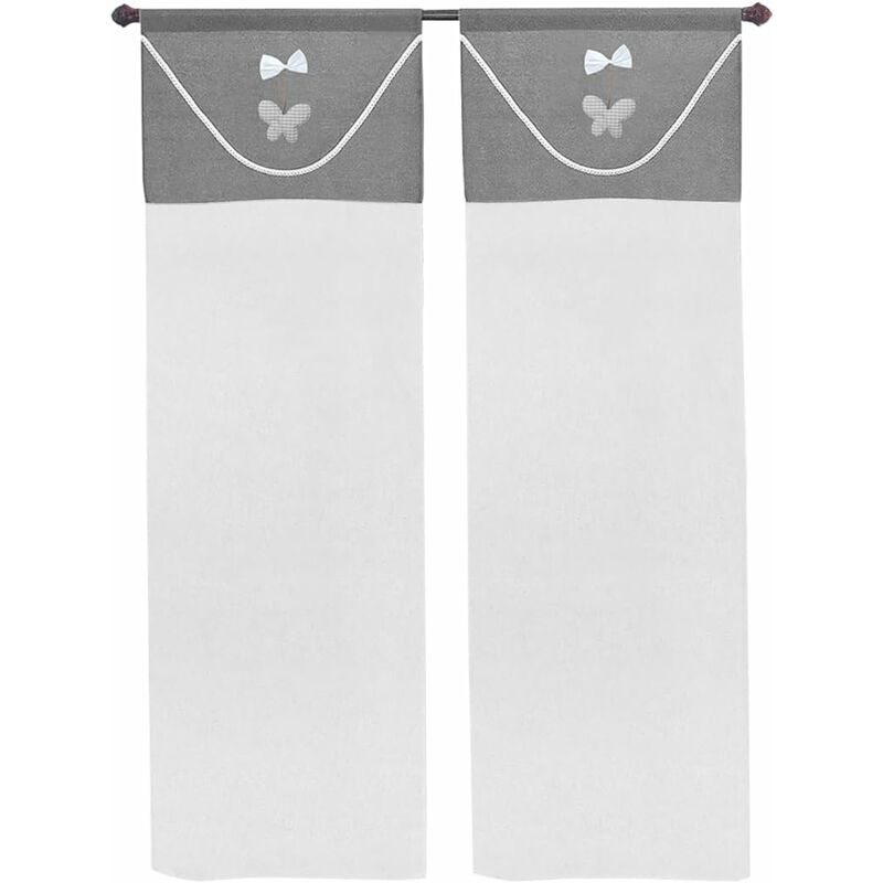 foto del prodotto emmevi mv s.p.a. tende porta finestra coppia 2 pz interno semitrasparente tessuto grigio 60x150 cm