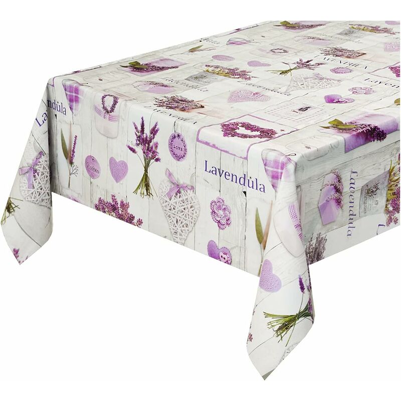 foto del prodotto emmevi mv s.p.a. tovaglia antimacchia al metro h140 cucina moderna tela cerata felpata proteggi copri tavolo shabby chic lavanda legno bianco