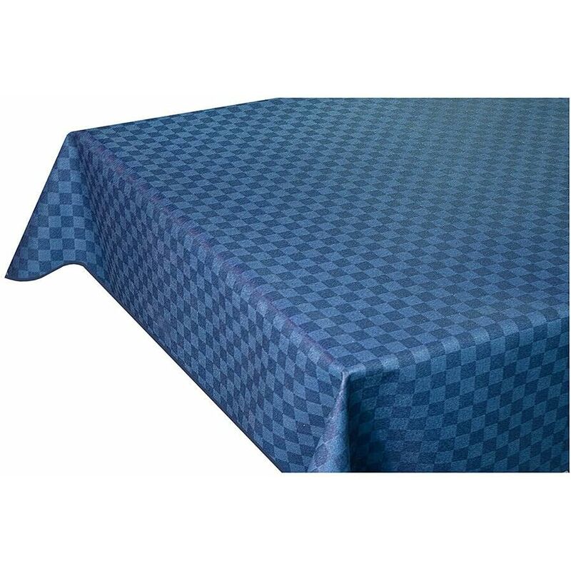 foto del prodotto emmevi mv s.p.a. tovaglia cucina antimacchia bordata cotone resinato morbido quadretti blu 140x140 cm