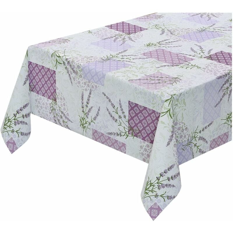 foto del prodotto emmevi mv s.p.a. tovaglia cucina antimacchia lavanda plastificata effetto tessuto retro felpato 100 made in italy 140x160 cm