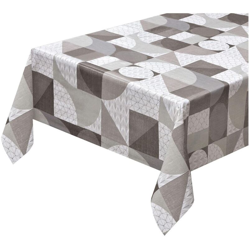 foto del prodotto emmevi mv s.p.a. - tovaglia cucina antimacchia moderna plastificata cerata copritavolo design geometrico - 140x140 cm