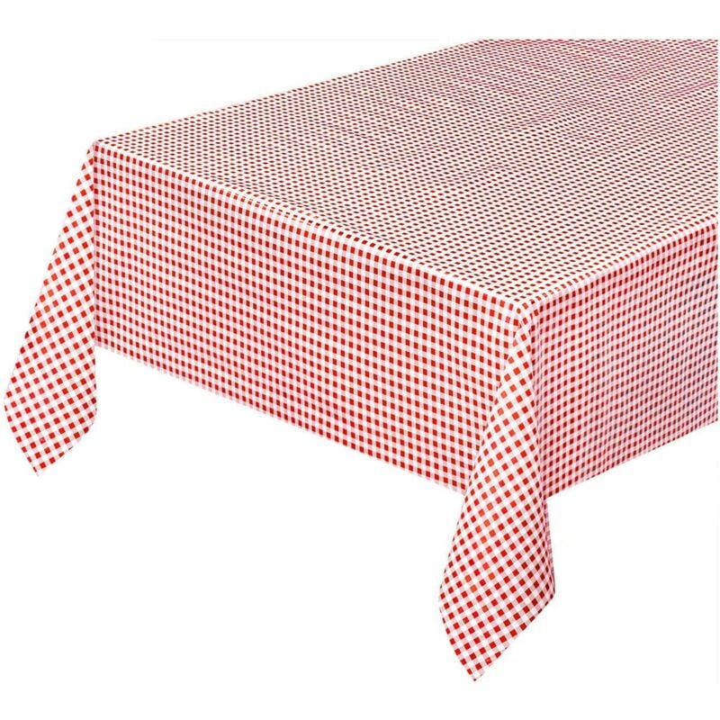 foto del prodotto emmevi mv s.p.a. tovaglia cucina antimacchia plastificata cerata felpata copri tavolo quadretti rossi 140x50 cm