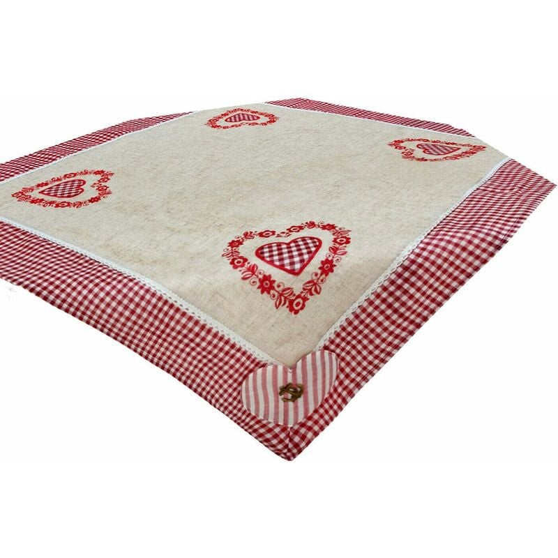 foto del prodotto emmevi mv s.p.a. tovaglia cucina runner centrotavola shabby chic quadretti rossi 85x85 cm