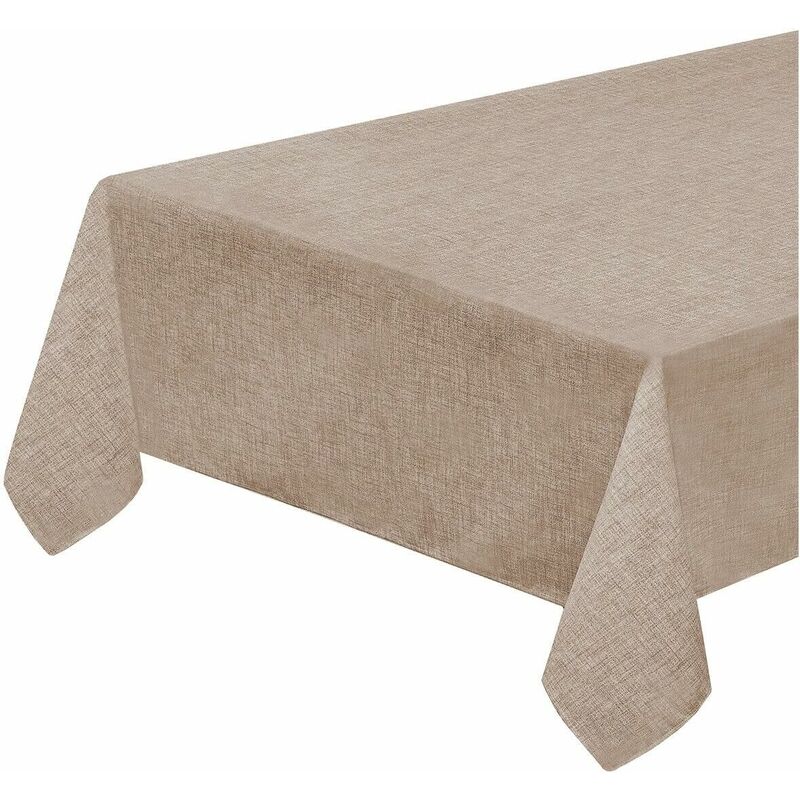 foto del prodotto emmevi mv s.p.a. tovaglia tavolo cucina antimacchia bordata plastificata copritavolo pastello tinta unita marrone 135x135 cm