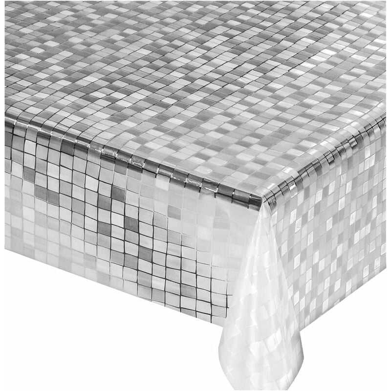 foto del prodotto emmevi mv s.p.a. - tovaglia trasparente antimacchia moderna plastificata lucida copritavolo pvc dis.a - 140x280 cm