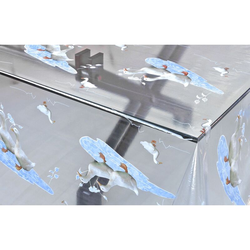 foto del prodotto emmevi mv s.p.a. tovaglia trasparente moderna antimacchia varie misure fantasie plastificata pvc copri proteggi tavolo su misura mod.kristal