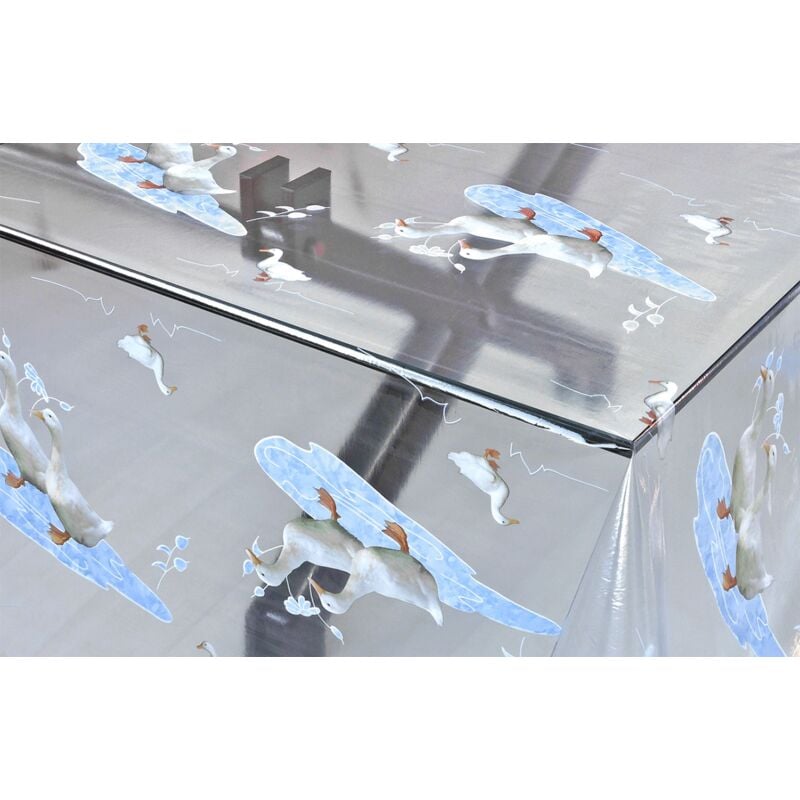 foto del prodotto emmevi mv s.p.a. tovaglia trasparente moderna antimacchia varie misure fantasie plastificata pvc copri proteggi tavolo su misura mod.kristal