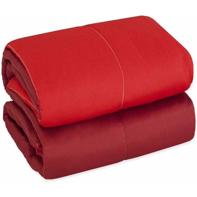 foto del prodotto emmevi mv s.p.a. trapunta piumone invernale double face 250 gr coperta calda letto matrimoniale made in italy bordeaux 1 piazza