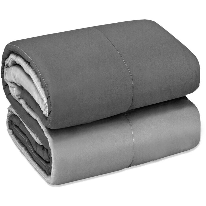 foto del prodotto emmevi mv s.p.a. trapunta piumone invernale double face 250 gr coperta calda letto matrimoniale made in italy grigio 2 piazze