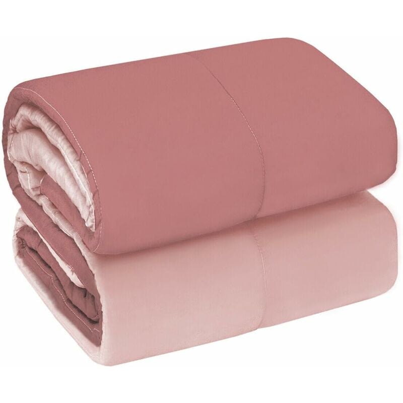 foto del prodotto emmevi mv s.p.a. trapunta piumone invernale double face 250 gr coperta calda letto matrimoniale made in italy rosa antico 2 piazze