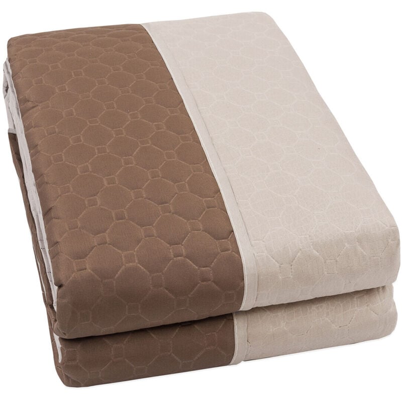foto del prodotto emmevi mv s.p.a. trapuntino copriletto double face mezza stagione coperta trapunta leggera marrone 2 piazze 250x250