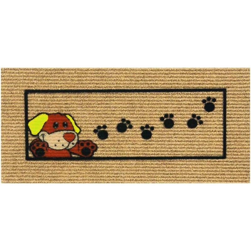 foto del prodotto emmevi mv s.p.a. - zerbino antiscivolo salva gradino 25x50 assorbente tappeto ingresso morbido 100% made in italy cane - beige