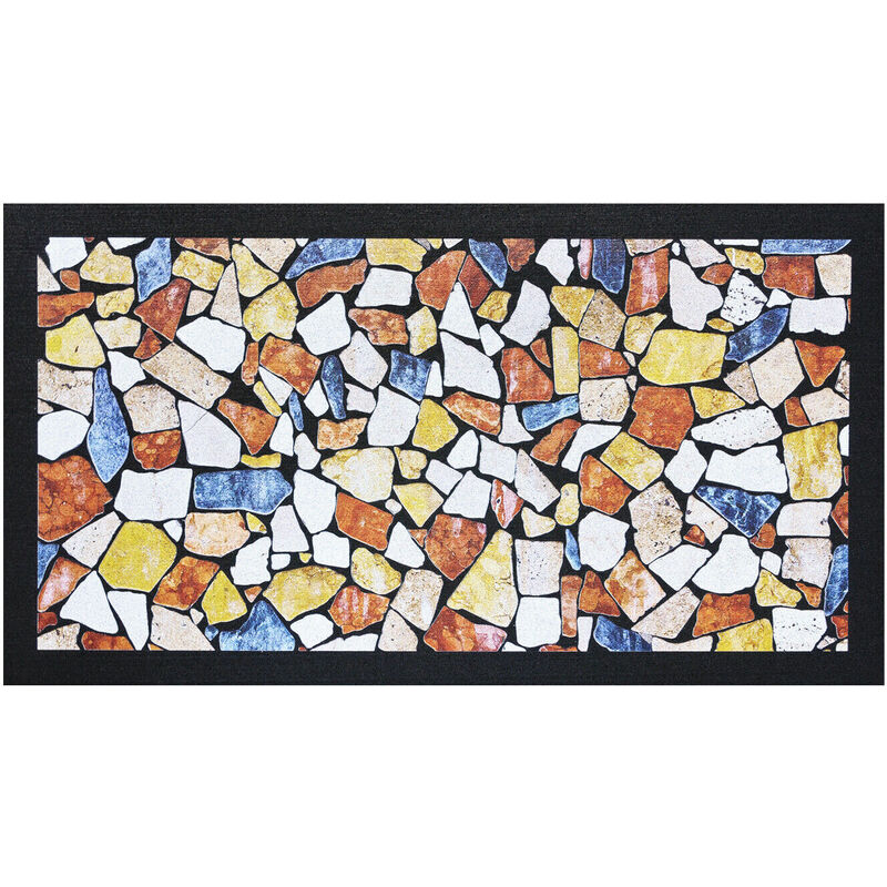 foto del prodotto emmevi mv s.p.a. zerbino ingresso 40x70 cm interno esterno gomma sostenibile antiscivolo pietre mosaico maioliche dis c