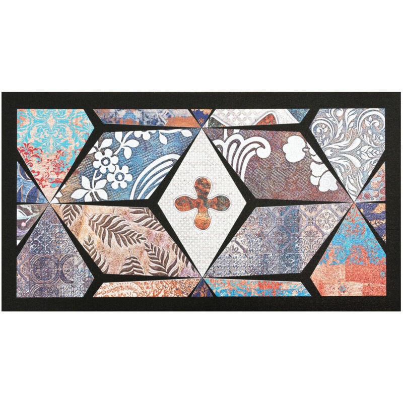 foto del prodotto emmevi mv s.p.a. zerbino ingresso 40x70 cm interno esterno gomma sostenibile antiscivolo pietre mosaico maioliche dis f